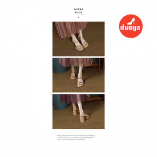 Tóc Thẳng Của Nhà Máy Duoya ~ [Hàng Có Sẵn] Tự Đóng Băng!Giày Sandal Đế Xuồng Dày Hở Ngón Thời Trang Dành Cho Nữ