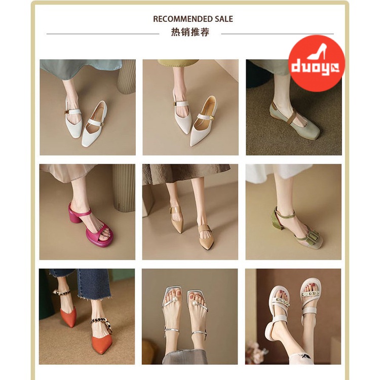 Duoya Tóc Thẳng ~ [Hàng Có Sẵn] Giày Sandal Da Mềm Đế Dày Hở Ngón Thoải Mái Mùa Hè Cho Nữ Miễn Phí Vận Chuyển