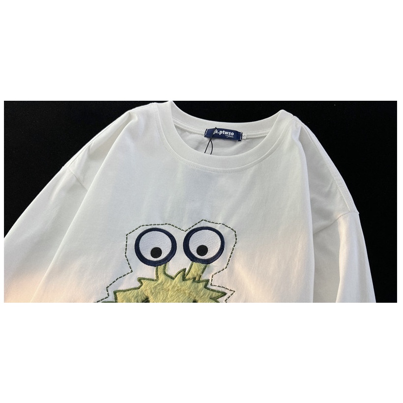 Áo Thun Tay Ngắn Thêu Họa Tiết Hoạt Hình Thời Trang Mùa Hè Cho Nữ