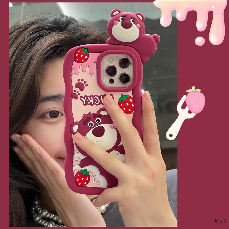 Ốp Điện Thoại Silicon Mềm Hình Gấu Lotso Cho IPhone14ProMax 13ProMax 12 Pro MAX / 11Promax 14 / 13Pro