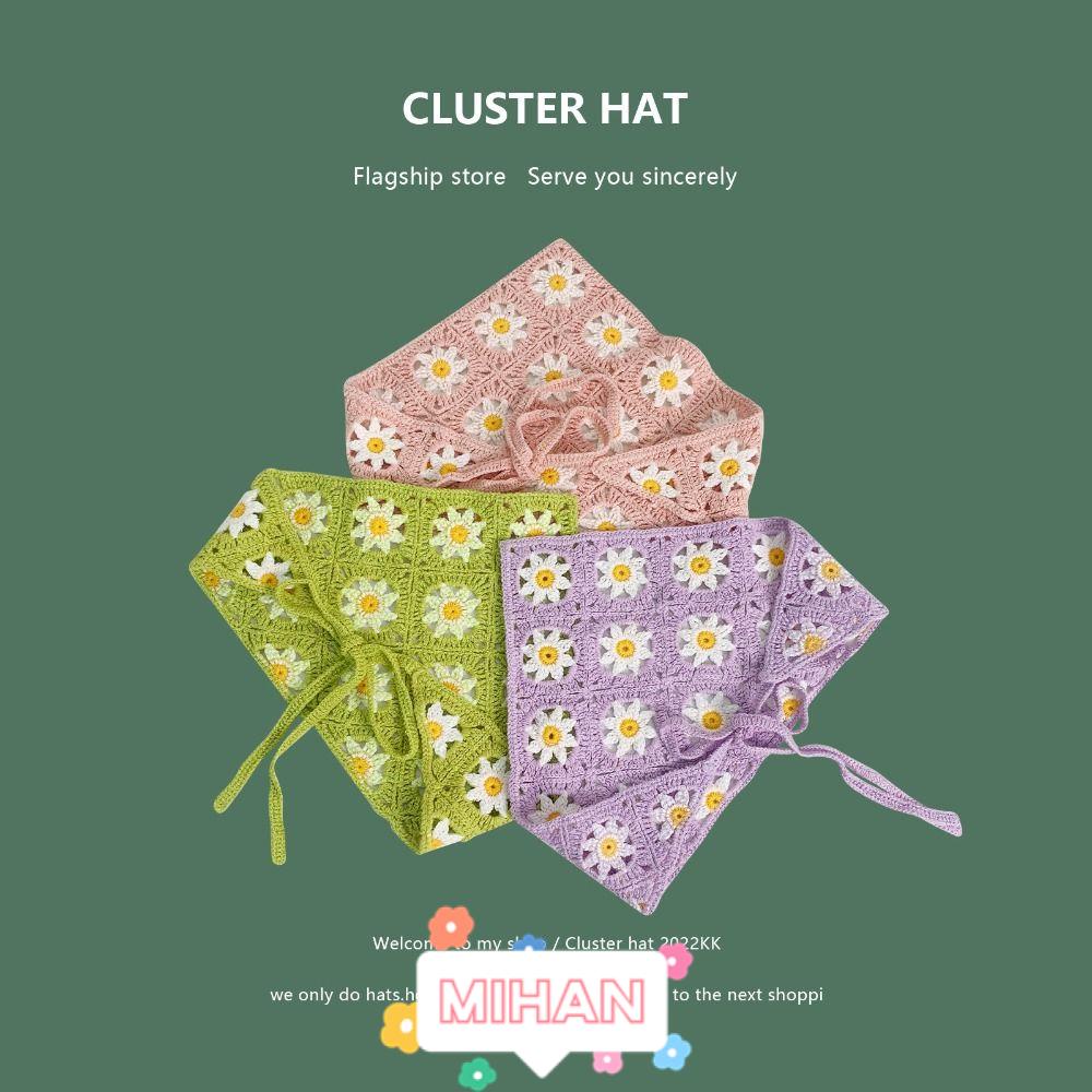 Băng Đô Cài Tóc Tam Giác Họa Tiết Hoa Cúc Xinh Xắn MIHAN1