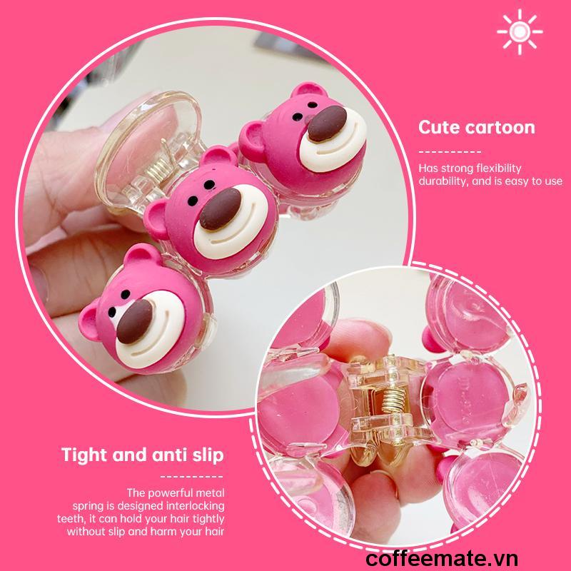⚡Kẹp Tóc Cá Mập Hình Gấu Hồng Hoạt Hình Xinh Xắn Dễ Thương Cho Bé