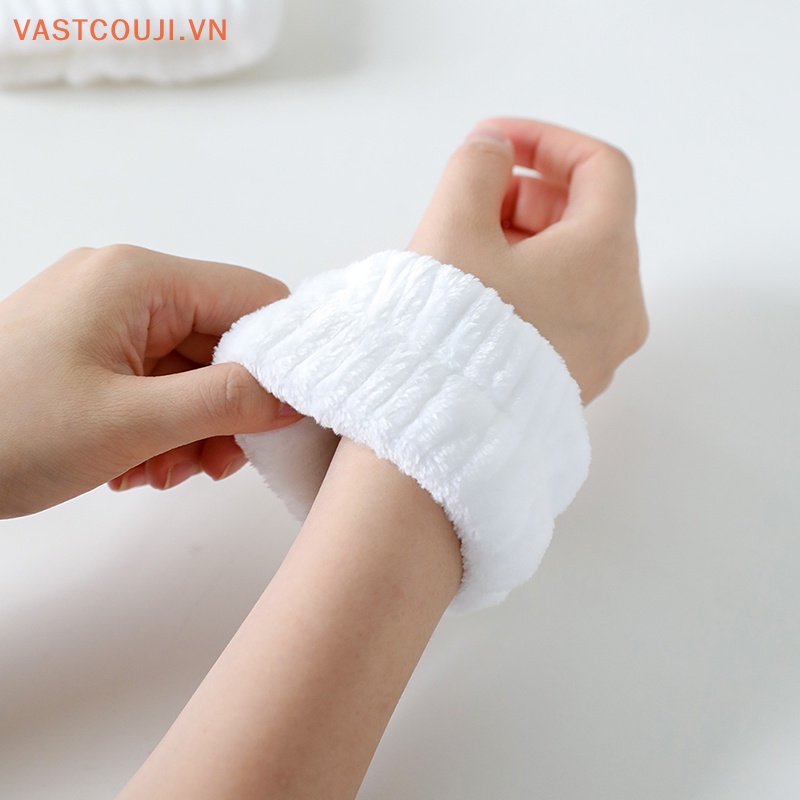 1 Cặp Băng Đeo Cổ Tay Thấm Hút Mồ Hôi Linh Hoạt Có Thể Tái Sử Dụng Cho Rửa Mặt