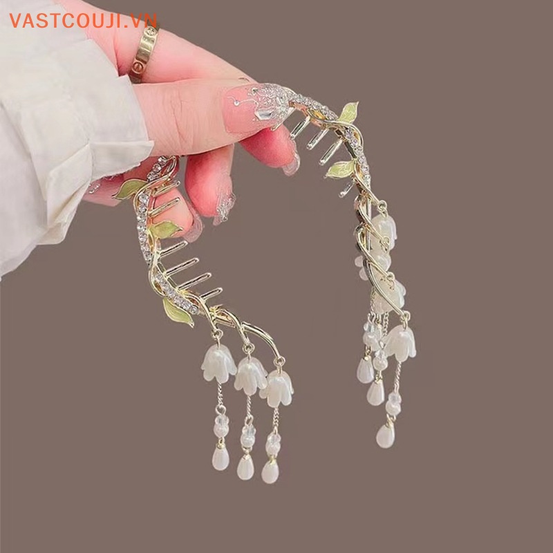 Kẹp Tóc Đính Đá Phối Tua Rua Thời Trang Cho Nữ