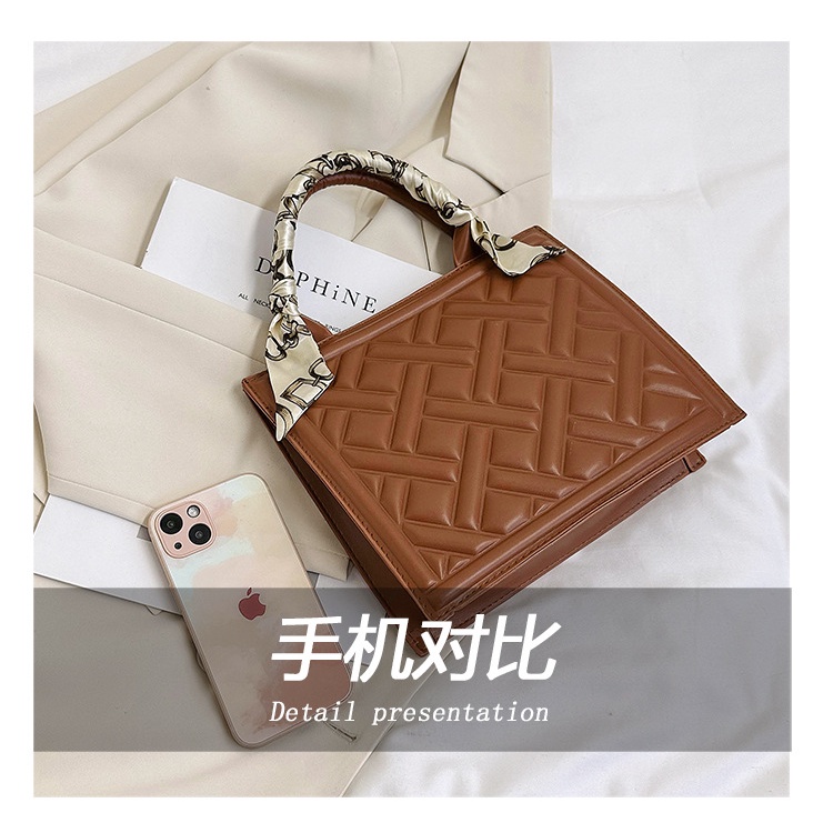 Túi Xách JASMIN NOIR Tote Hộp Nhỏ Hai Dây Đeo Khăn Choàng Kẻ Sọc Caro Thời Trang Thường Ngày Cho Nữ