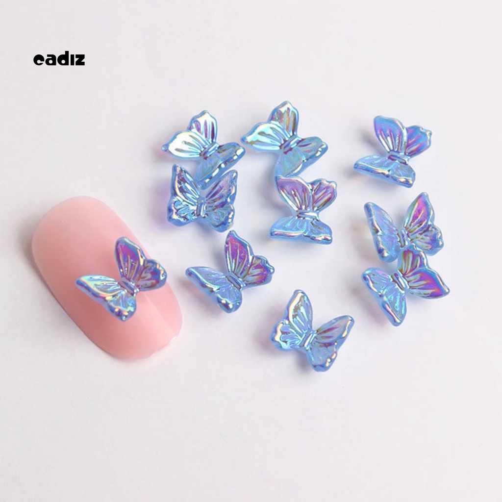 Bộ 100 Phụ Kiện Trang Trí Móng Tay Hình Bướm Nhiều Màu Sắc Chống Phai DIY