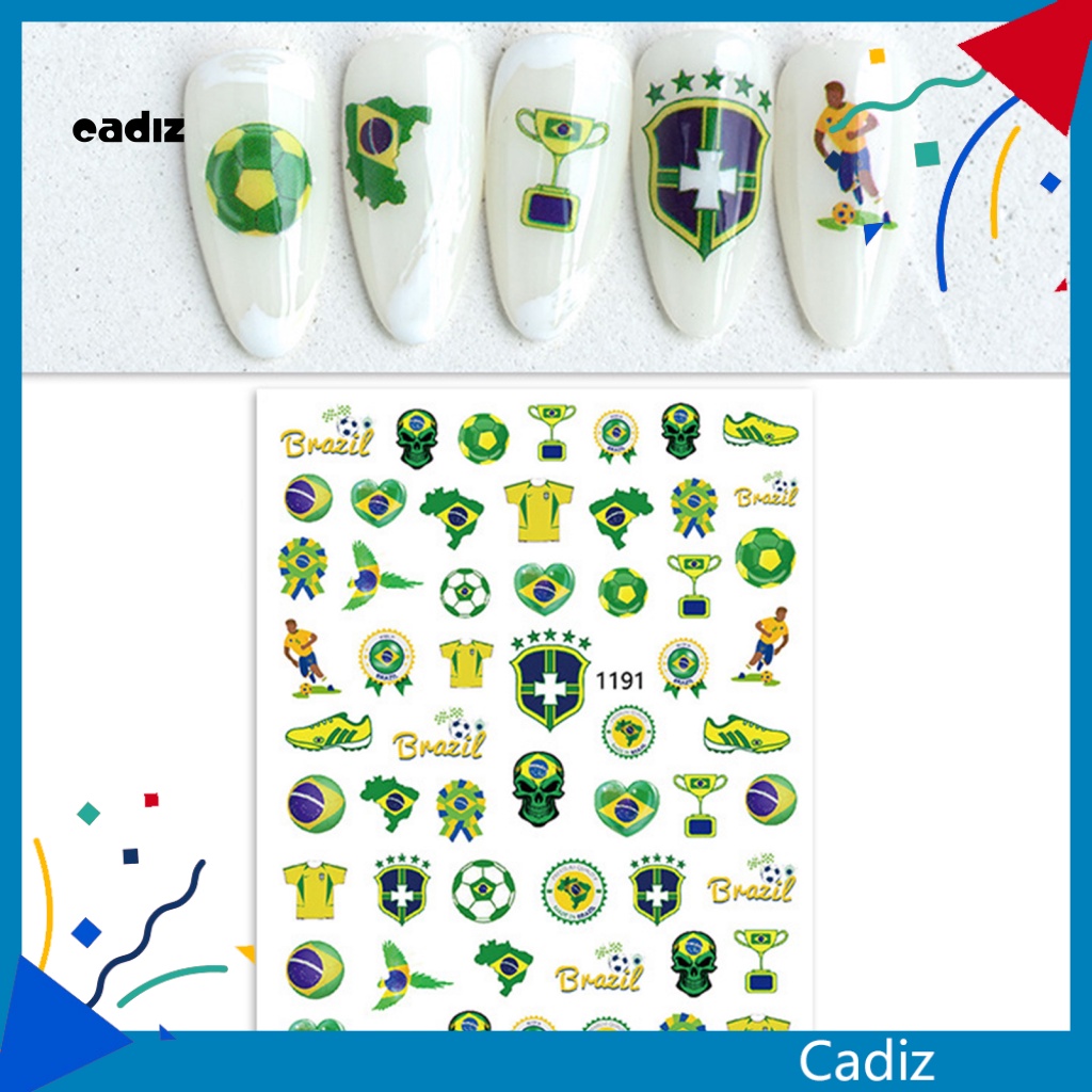 Miếng Dán Trang Trí Móng Tay Tự Dính Không Mùi Họa Tiết Bóng Đá