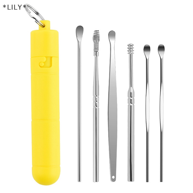 Lily 1/6 cái/bộ ráy tai loại bỏ công cụ làm sạch tai muỗng chăm sóc ta