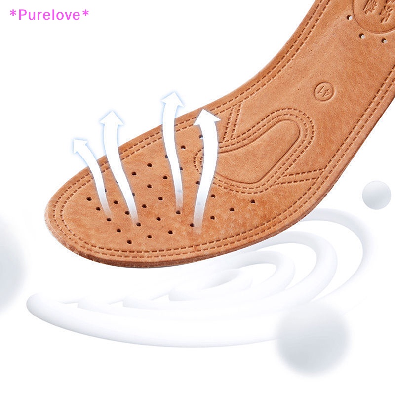 1 Cặp Đế Lót Giày Bằng Da Siêu Mỏng Thấm Hút Mồ Hôi Thoáng Khí Mới