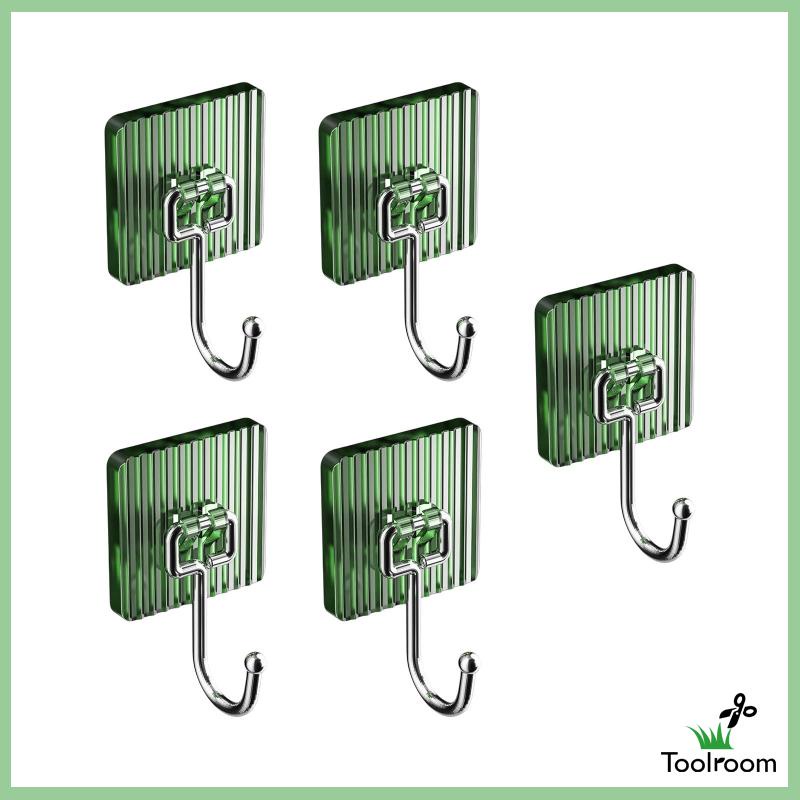 Set 5 Móc Treo Khăn Gắn Tường Bằng Acrylic Tiện Dụng Cho Phòng Tắm / Nhà Bếp