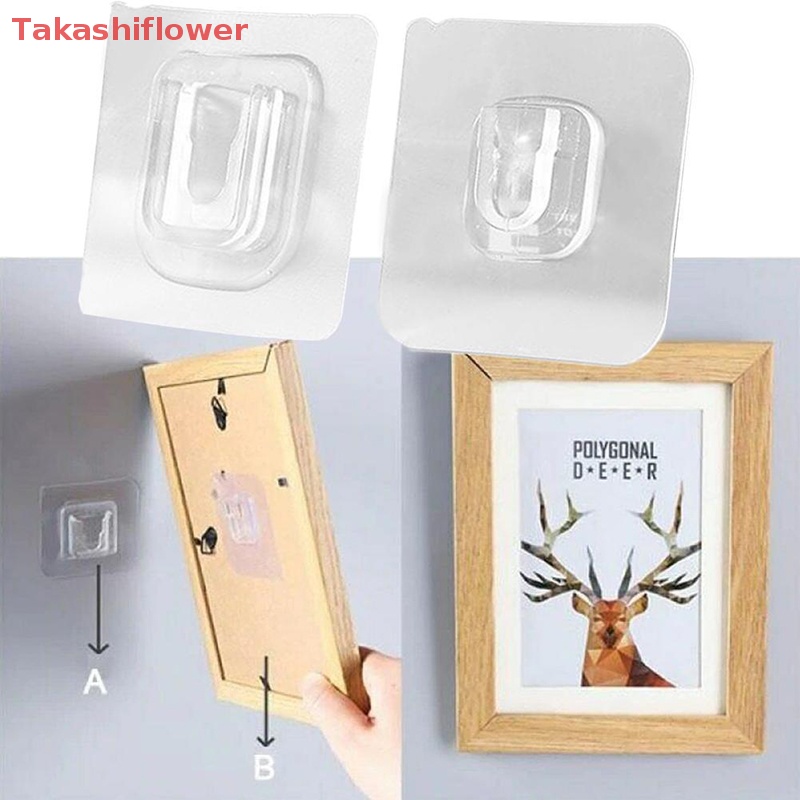 Set 10 Móc Treo Đồ Dán Tường Thiết Kế Hai Mặt Siêu Chắc Chắn Giá Đỡ