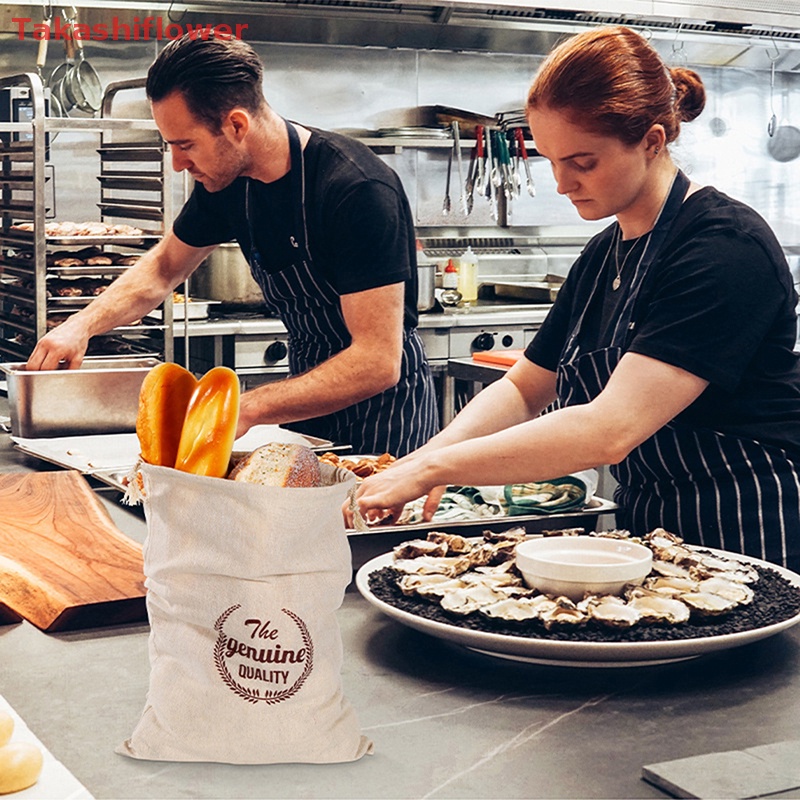 1 Túi Dây Rút Vải Lanh Đựng Bánh Mì Tái Sử Dụng Tiện Lợi