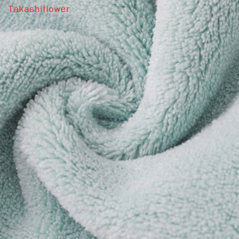 (Takashiflower) Khăn Lau Tay Bằng Vải Nhung San Hô Mềm Mại Thấm Hút Nhanh Khô Thắt Nơ Cho Nhà Bếp / Phòng Tắm