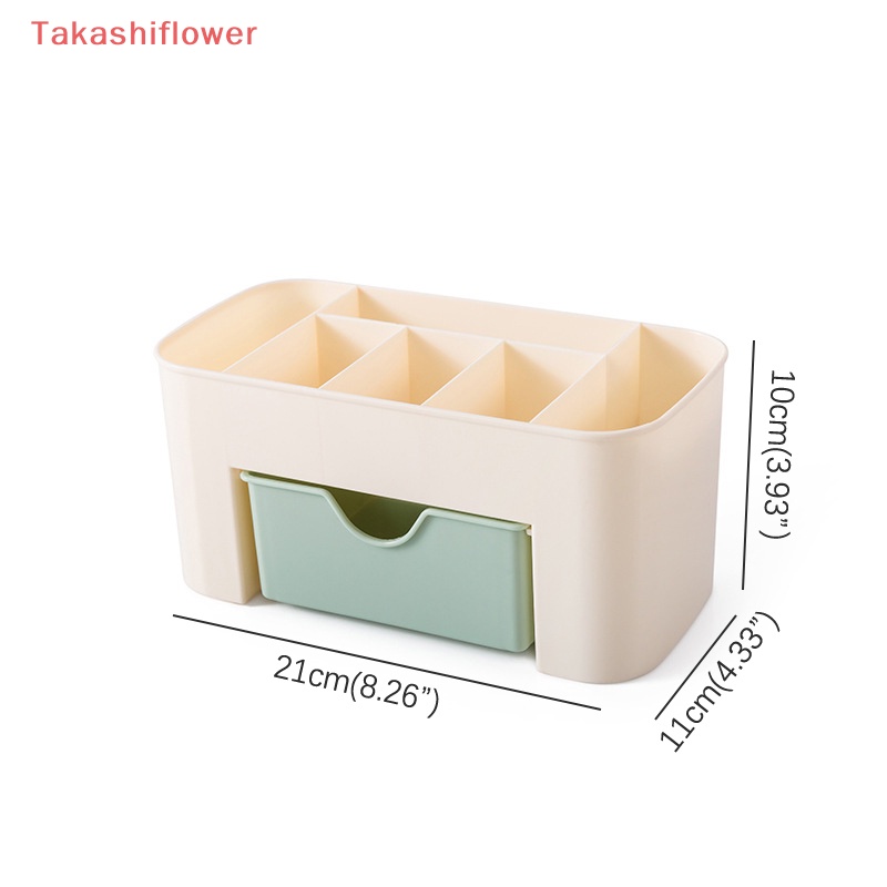 Hộp Đựng Cọ Trang Điểm / Son Môi Có Ngăn Kéo Để Bàn Tiện Lợi Ốp