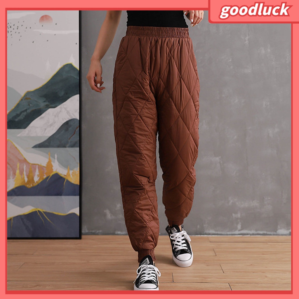 [ULK] Quần Dài Lưng Thun Dày Dặn Ấm Áp Màu Trơn Đơn Giản Dành Cho Nữ Đi Mua Sắm