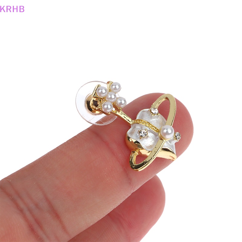 1 Đôi Bông Tai Hình Trái Tim Đính Đá Thời Trang Mới