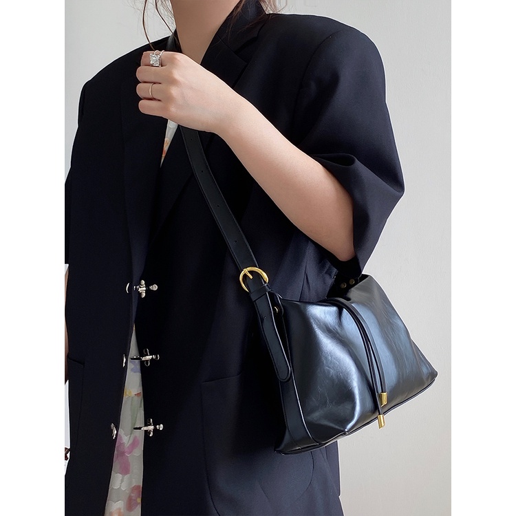 Túi Tote Đeo Vai / Đeo Chéo Sức Chứa Lớn Màu Đen Dễ Phối Đồ Thời Trang Cao Cấp