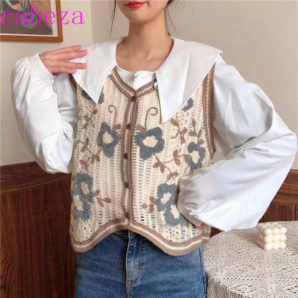 Áo Croptop Dệt Kim Sát Nách Thêu Họa Tiết Hoa Phong Cách Retro Hàn Quốc