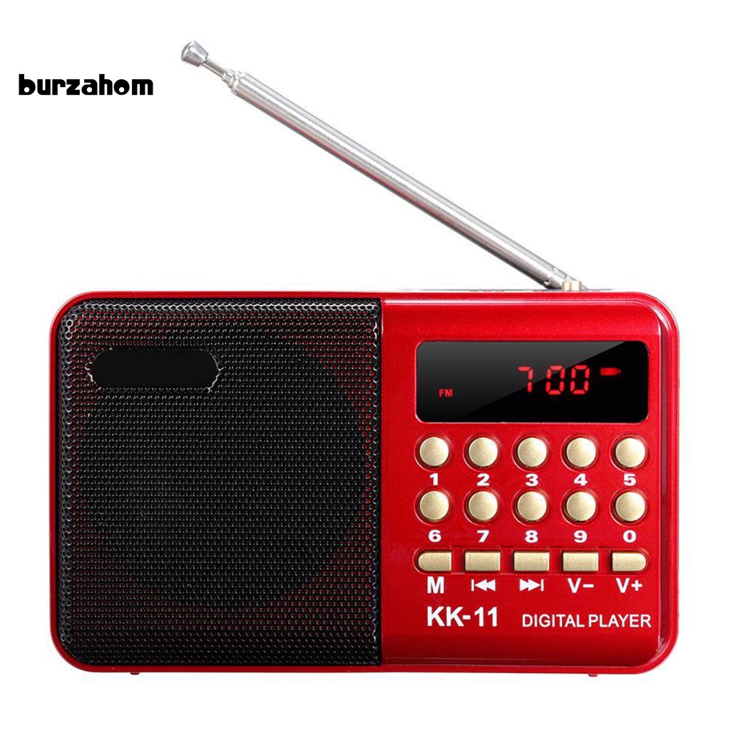 Loa Nghe Nhạc MP3 Băng Tần Đơn Tự Động Bur K11 Có Thể Sạc Lại Dành Cho Người Lớn Tuổi