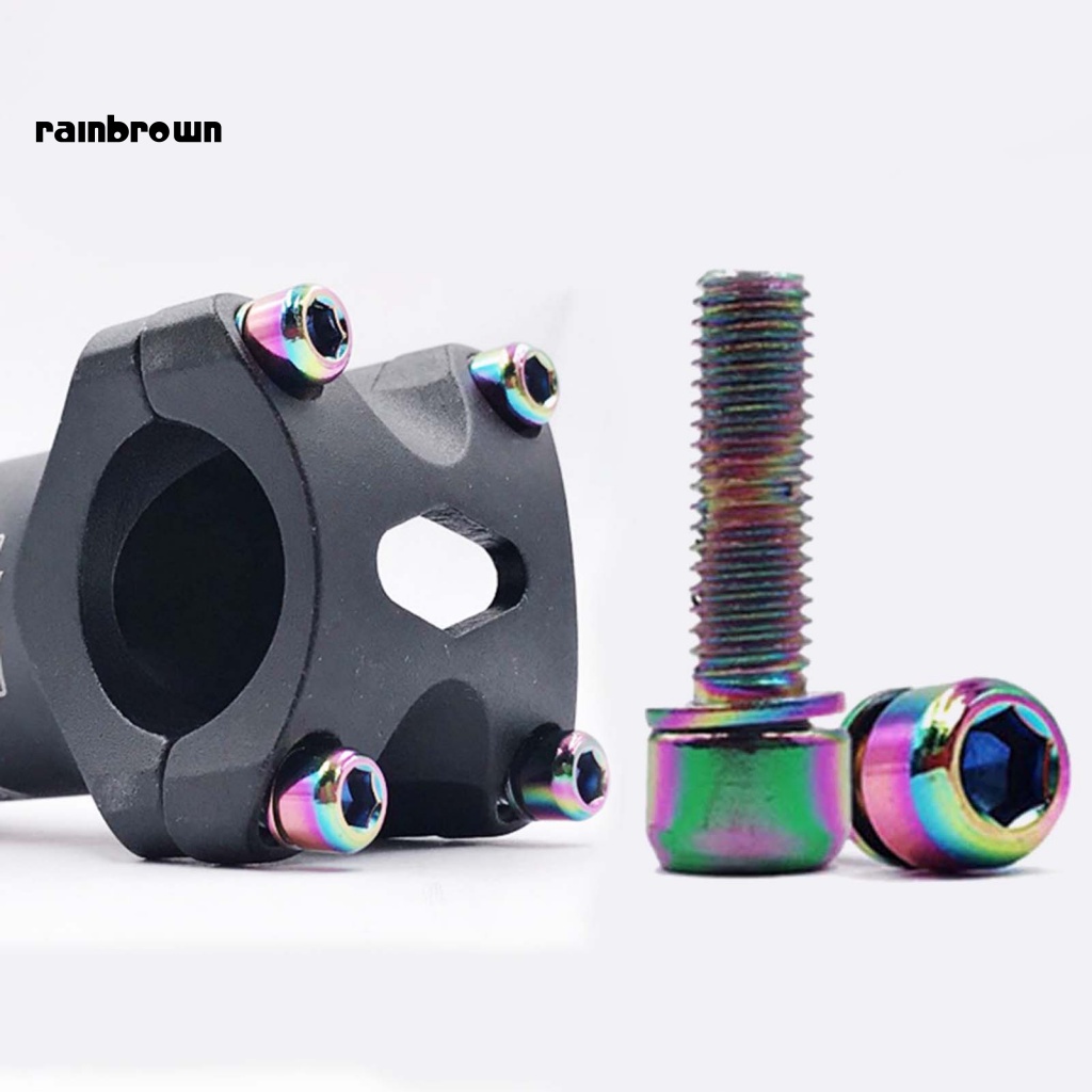 Bộ 6 Ốc Vít Bằng Thép Không Gỉ Gắn Tay Lái Xe Đạp Leo Núi Chống Mòn