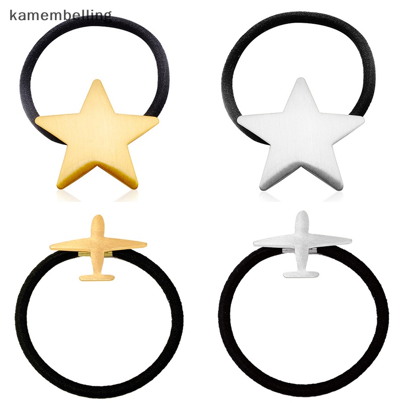 Dây Cột Tóc Hình Ngôi Sao Năm Cánh Bằng Kim Loại Thời Trang Harajuku