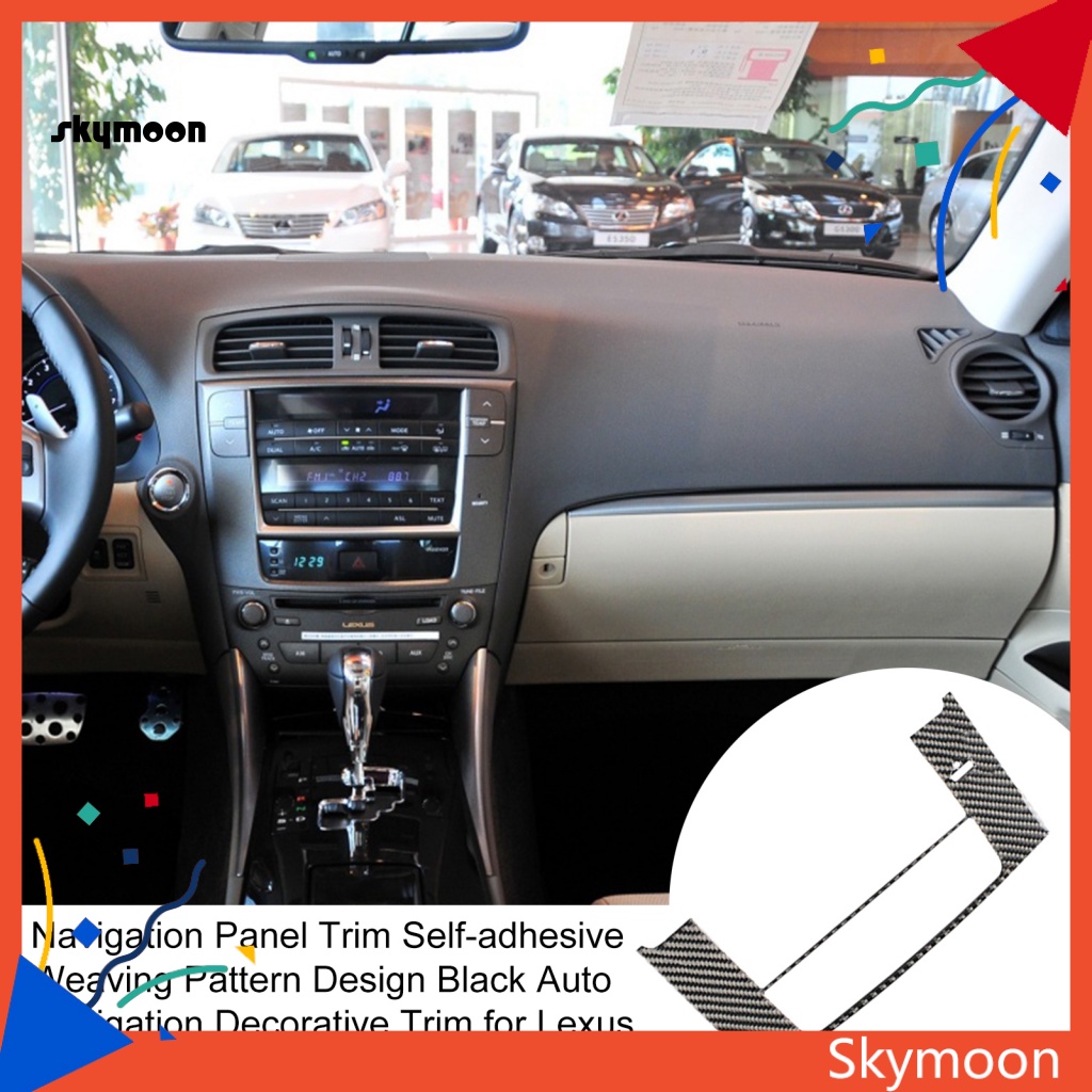 Viền Trang Trí Bảng Điều Hướng Tự Dính Họa Tiết Vân Dệt Màu Đen Cho Lexus IS / IS250 / 300 / 350C 2006-2012