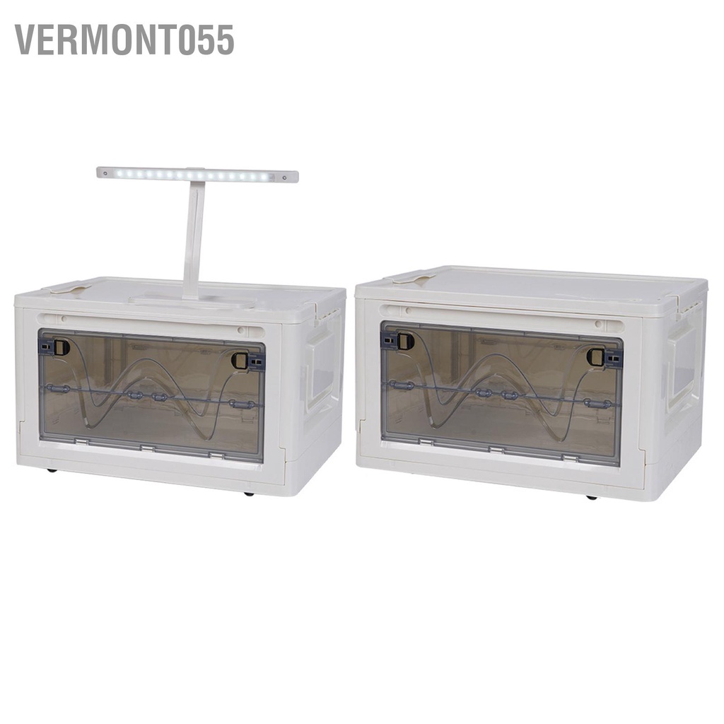 Vermont055 Trại Hộp Gấp Gọn Đa Năng Công Suất Lớn Cắm Ngoài Trời Bảo Quản Cốp Xe Ô Tô Màu Be Trong Suốt
