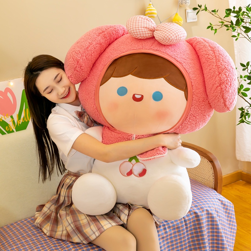 Búp Bê Nhồi Bông Hình Thỏ Và Hoa Quả Dễ Thương Cho Bé