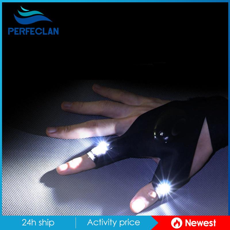 Găng Tay Chống Trượt Có Đèn Pin LED Thoáng Khí Cho Câu Cá Ban Đêm Unisex