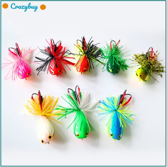 Cr Mồi Câu Cá Giả Hình Ếch Có Móc Kép Tiện Dụng