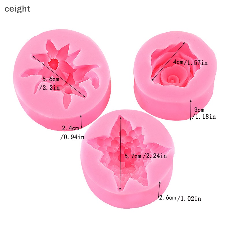 1 Khuôn Silicon Làm Kẹo Đường Hình Hoa Hồng DIY