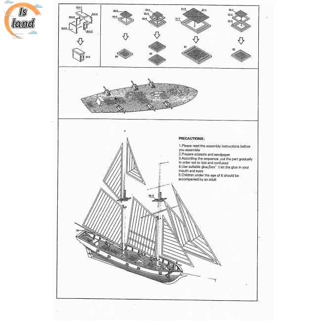 Mô Hình Thuyền Buồm Bằng Gỗ Tỉ Lệ 1: 100 Dùng Trang Trí Nhà Cửa DIY