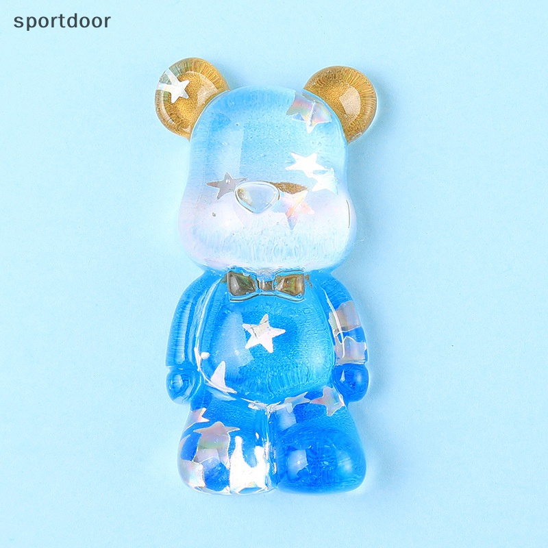 [sportoutdoor] Kẹp Tóc Nhựa Resin Trong Suốt Lưng Phẳng Hình Gấu Hoạt Hình Đáng Yêu [out]