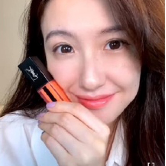 Son kem YSL fullsize fullbox màu 604 Hồng cam đào dòng son dưỡng bóng siêu lỳ