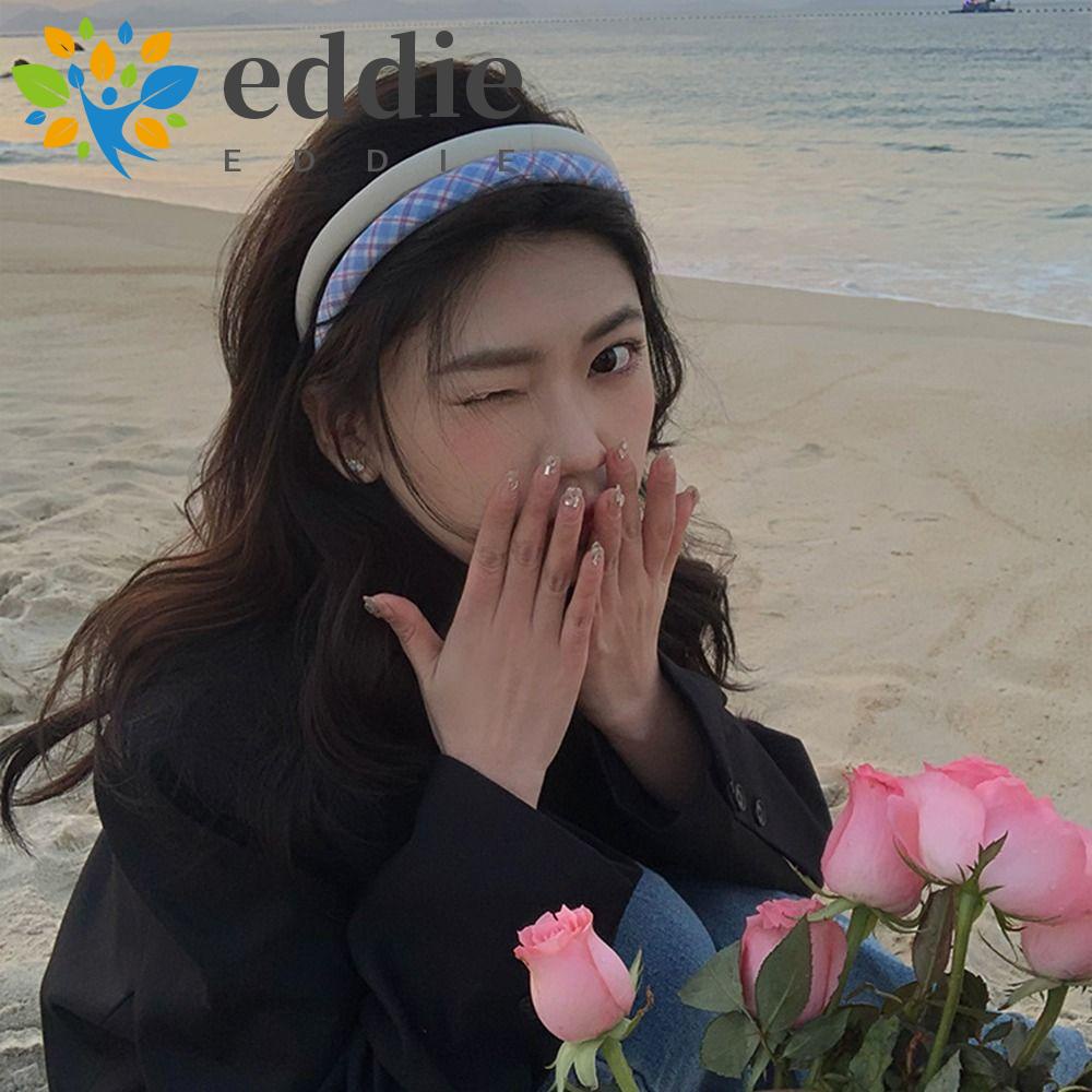 Băng Đô Cài Tóc 26Eddie Họa Tiết Sọc Caro Phong Cách Retro Cho Nữ