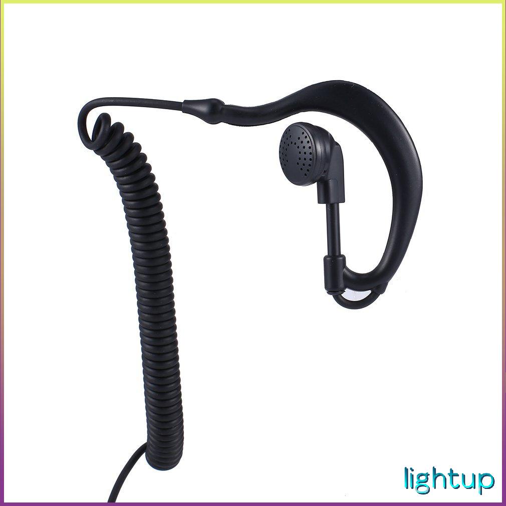 In-Line 3,5Mm Single Ear Curve Earhook Tai nghe Xoắn ốc Walkie Talkie Police