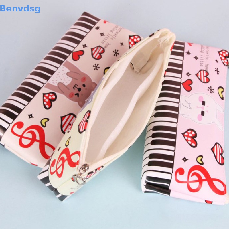 1 Túi Đựng Bút Bằng PU Sức Chứa Lớn Hình Phím Đàn Piano Sáng Tạo