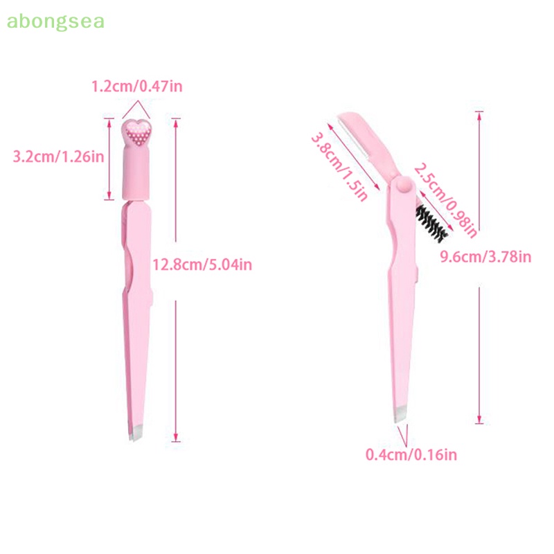 Nhíp Nhổ Lông Mày 3 Trong 1 Bằng Thép Không Gỉ Có Lược Chải