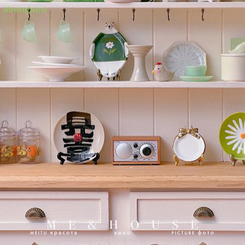 Giá Đỡ Trưng Bày Đĩa Mini Bằng Kim Loại Cho Nhà Búp Bê Tỉ Lệ 1 / 6