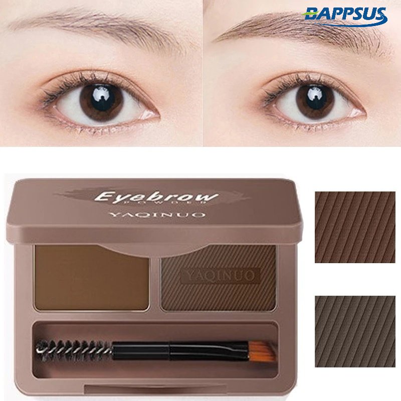 Bút Kẻ Lông Mày 3D Hai Màu Tùy Chọn Chống Nước Lâu Trôi Kèm Cọ Tiện Dụng