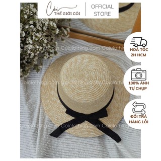 Nón cói cứng vành nhỏ nơ dài