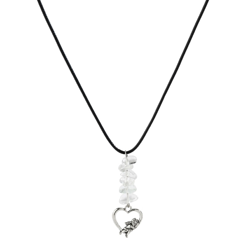 Vòng Cổ Chuỗi Hạt Tua Rua Hình Chip Gravel / Bướm / Ngôi Sao / Trái Tim Phong Cách Punk