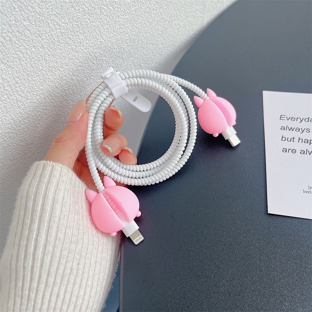 1 Bộ Sạc Mengmenglong Bằng Silicon tpu Mềm Chống Sốc Hình Hoạt Hình Dễ Thương Cho iphone / ipad 18W / 20W