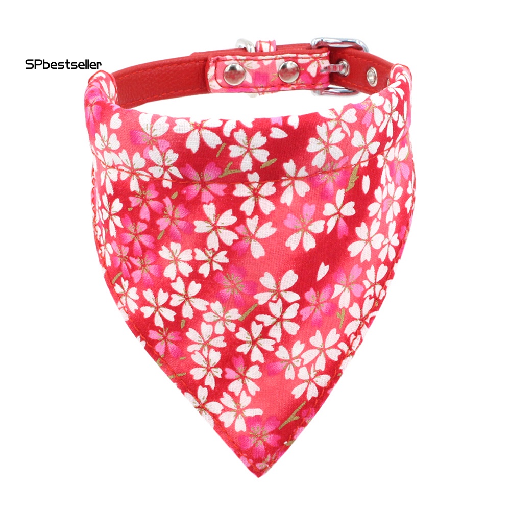 Khăn Bandana Thắt Nơ Dễ Dàng Điều Chỉnh Họa Tiết Hoa Xinh Xắn Cho Thú Cưng