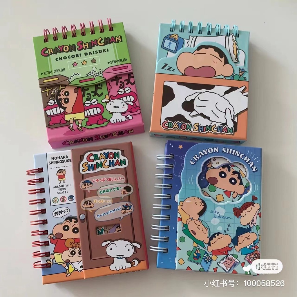 Sổ Tay Ghi Chú Khóa Nam Châm Họa Tiết Cậu Bé Bút Chì Shin-Chan Dễ Thương