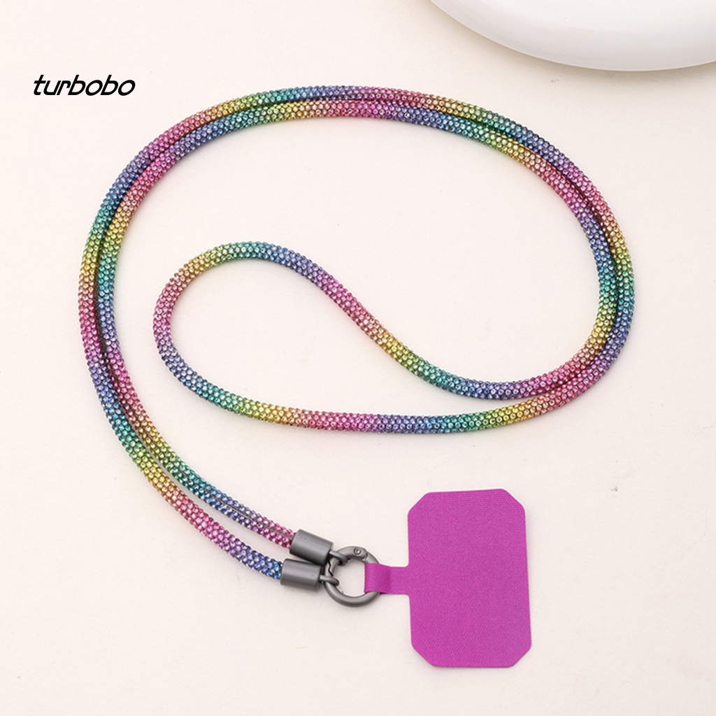 Dây Đeo Cổ Đính Đá 6mm Lấp Lánh Chống Rách Cho Điện Thoại