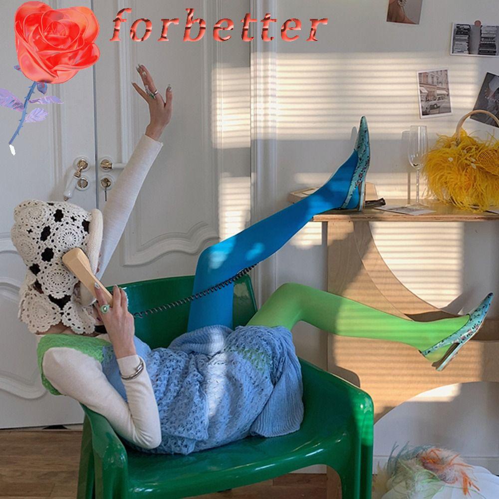 Quần Tất Lưới Nylon Y2k Co Giãn Không Đối Xứng Màu Sắc Ngọt Ngào Cho Nữ