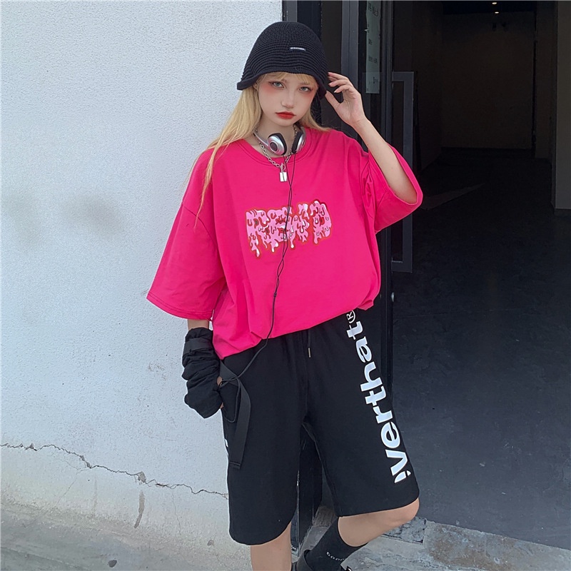 Áo Thun Nữ Ngắn Tay In Chữ Phong Cách Retro