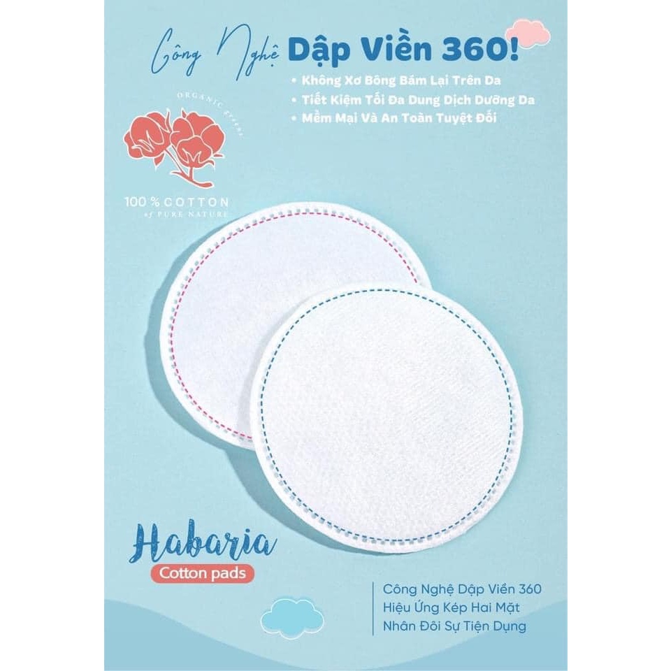Bông tẩy trang Habaria Cotton Pads loại cây tròn