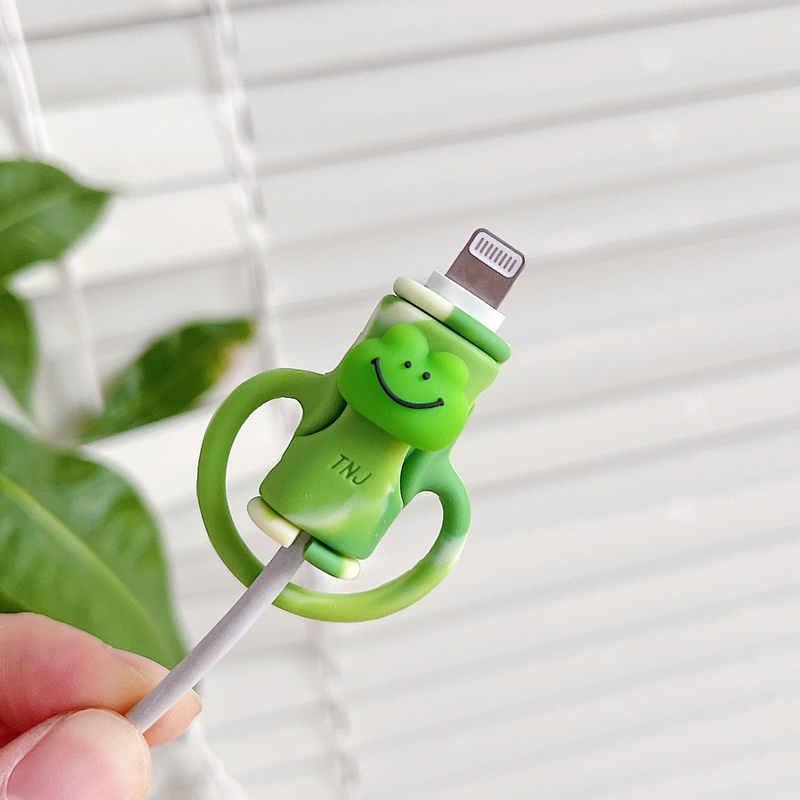 Vỏ Bảo Vệ Dây Cáp Sạc USB Bằng Silicon Họa Tiết Hoạt Hình Dễ Thương